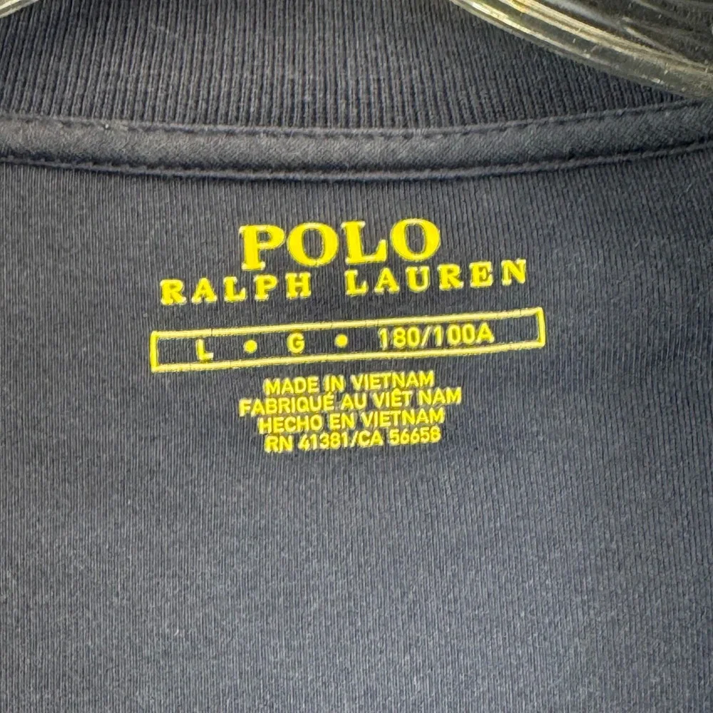 Polo Ralph Lauren Mens Full Zip Track Jacket Navy Blue White Colorblock Large